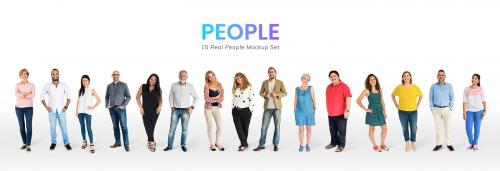 Diverse people character mockups set - 591316