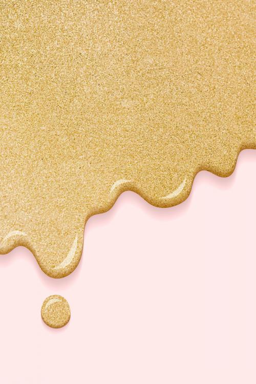 Dripping creamy glitter golden vector - 1226251