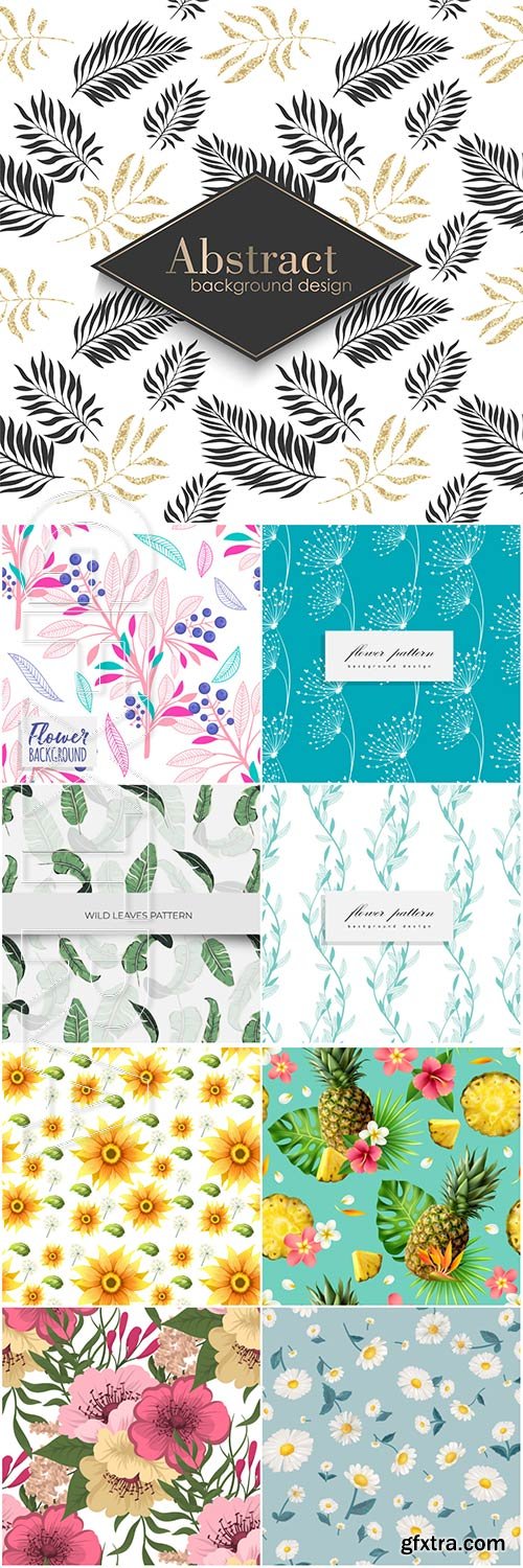 Seamless floral backgrounds in vector # 3