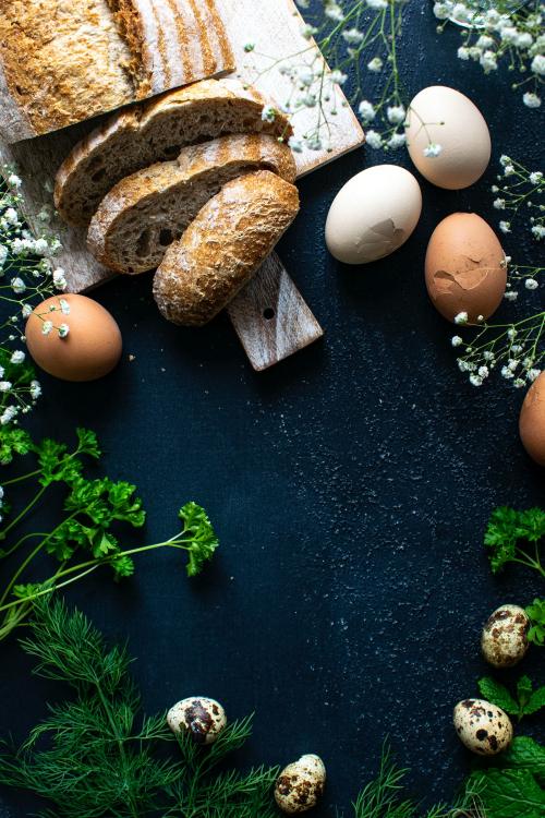 Fresh homemade healthy bread flatlay - 2269713