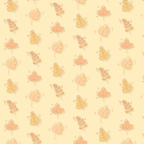 Autumnal leaves doodle seamless patterned background vector - 1227470