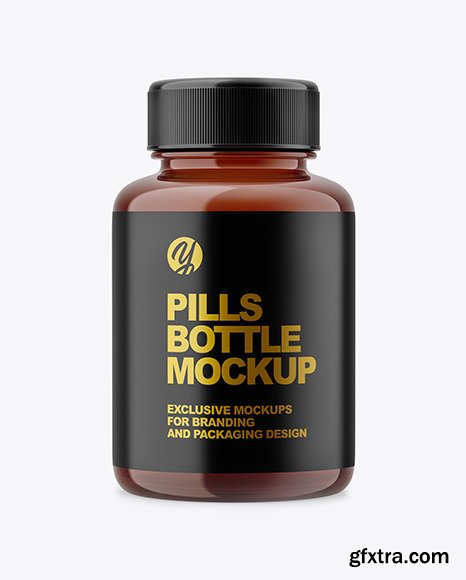 Amber Pills Bottle Mockup 61075