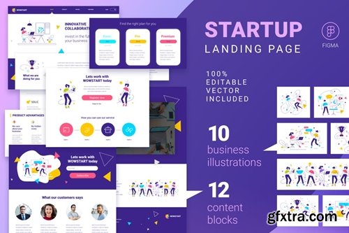 Landing page with vector illustrations