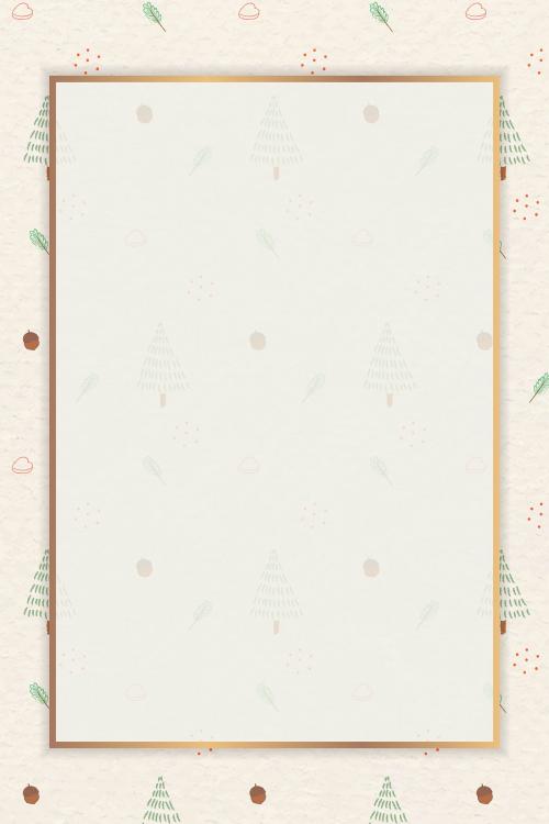 Christmas gold frame background vector - 1228190