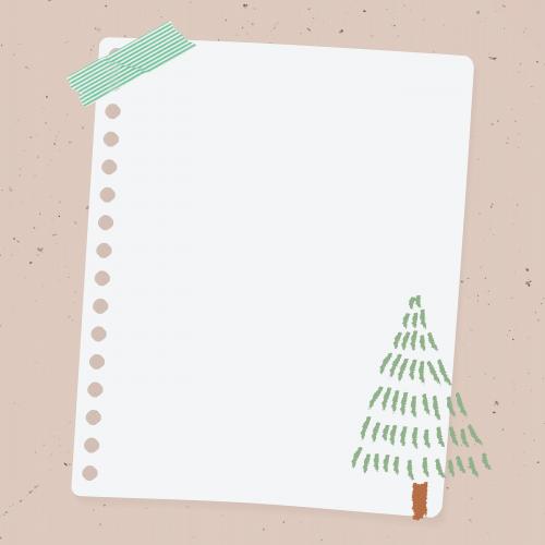 Christmas patterned notepaper background vector - 1228208