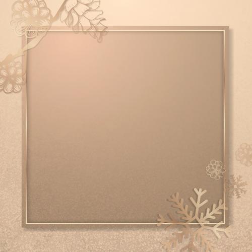 Square snow flake frame background vector - 1228869