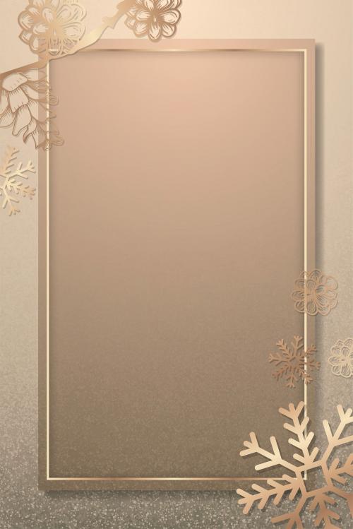 Snow flake frame background vector - 1228907