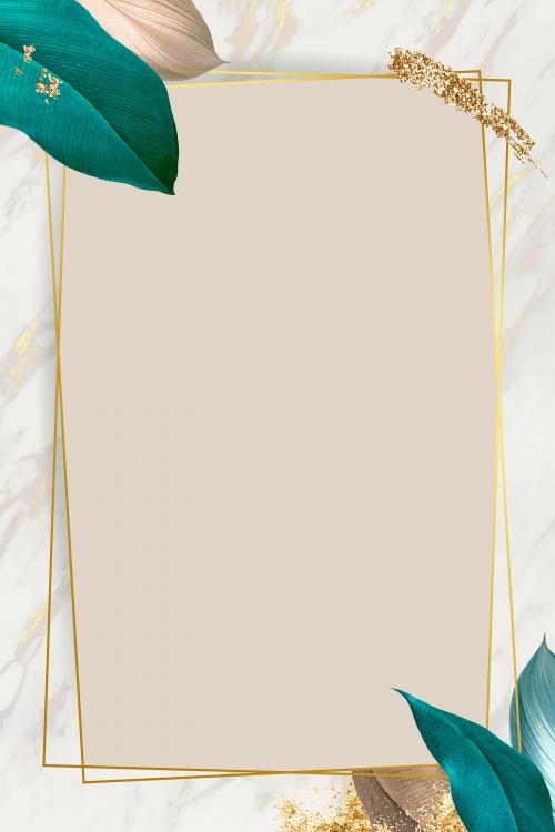 Botanical rectangle frame design vector - 1228917