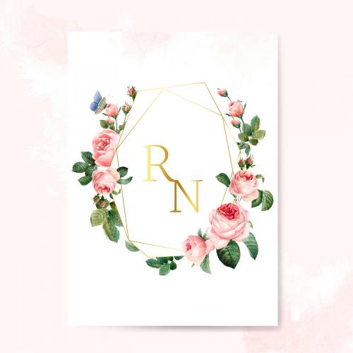 Wedding invitation card decorated with roses - 543345