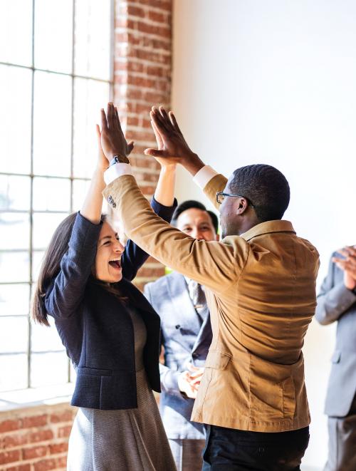 Business people doing a high five - 2020095