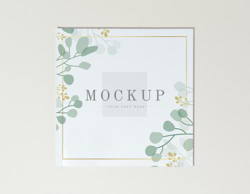 Foliage card mockup on beige background - 545559