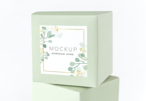 Mint green packaging box mockup - 545565