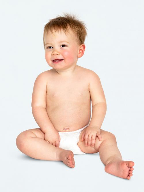 Cheerful baby in a studio - 546047