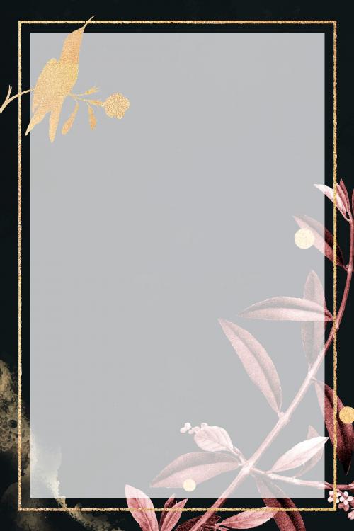 Blank shimmering golden frame vector - 1213354