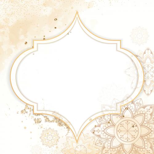 Gold frame on Diwali pattern background vector - 1213585