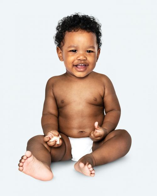 Cheerful baby in a studio - 546201