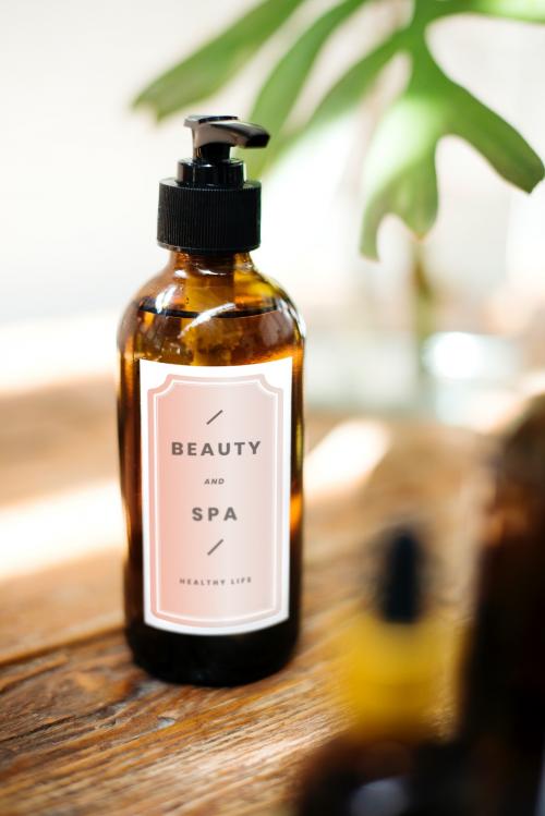 Spa salon therapy treatment bottle mockup - 553667