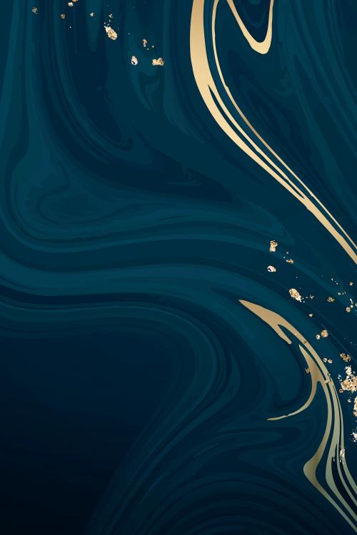 Gold and blue fluid patterned background vector - 1216877