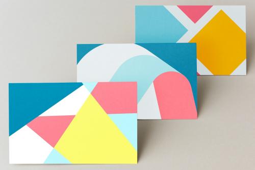 Colorful business card Swiss design mockup - 554571