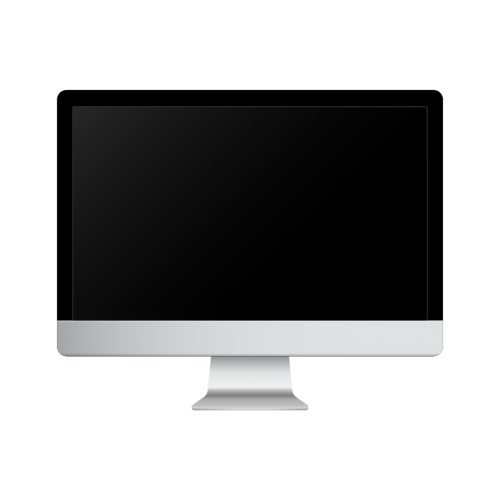 Computer with black screen mockup transparent png - 2022699