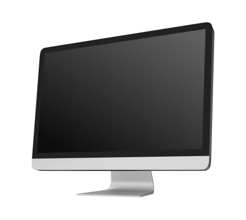 Computer with black screen mockup transparent png - 2023073