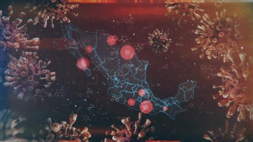 Videohive - Mapping Biological Hazard in Mexico 4K