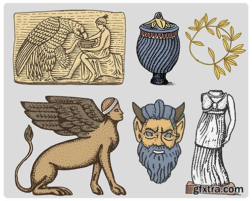 Ancient Greece symbols 