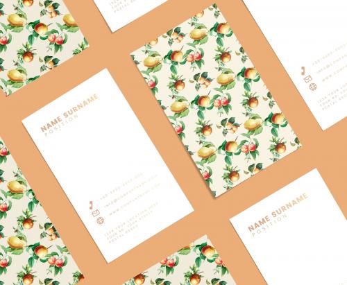 Vintage fruits business card template set mockup - 564379