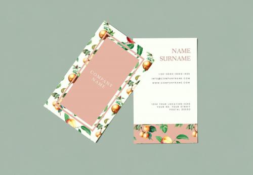 Vintage fruits business card template mockup - 564388