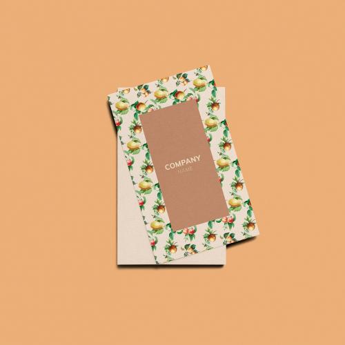 Vintage fruits business card template mockup - 564393