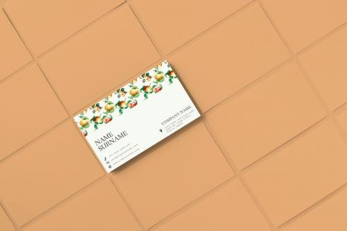 Vintage fruits business card template mockup - 564396