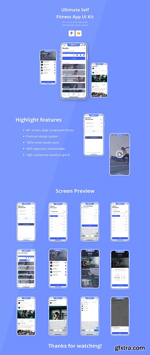 Ultimate Self Fitness App UI Kit