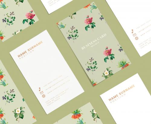 Floral business card template set mockup - 564425