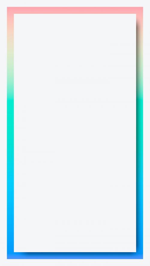 Pastel blue and green holographic pattern frame mobile phone wallpaper vector - 1220554