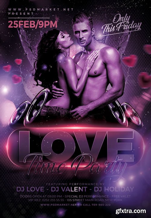 Love time party night - Premium flyer psd template