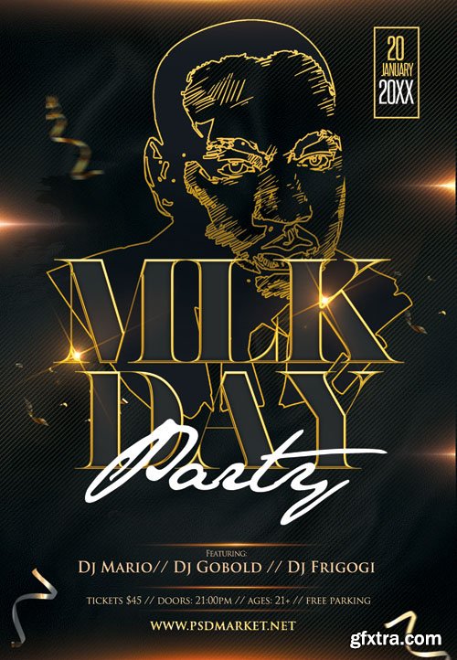 Mlk day party - Premium flyer psd template