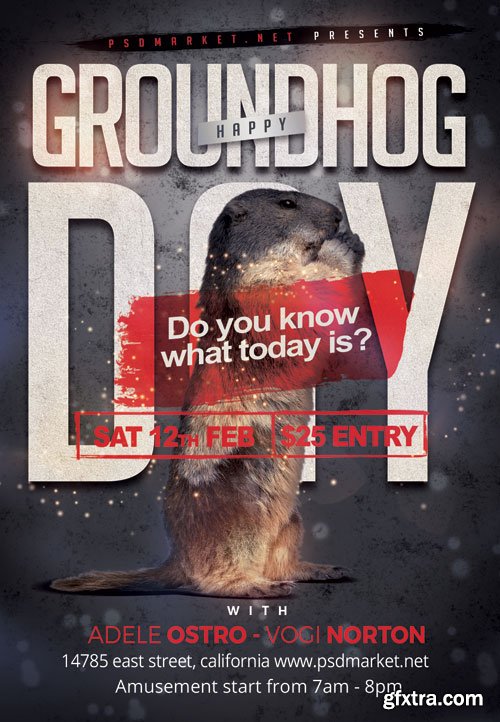 Groundhog day night - Premium flyer psd template