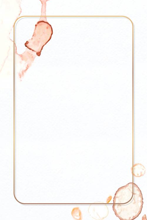 Rectangle gold frame with paintbrush textured background vector - 1222263