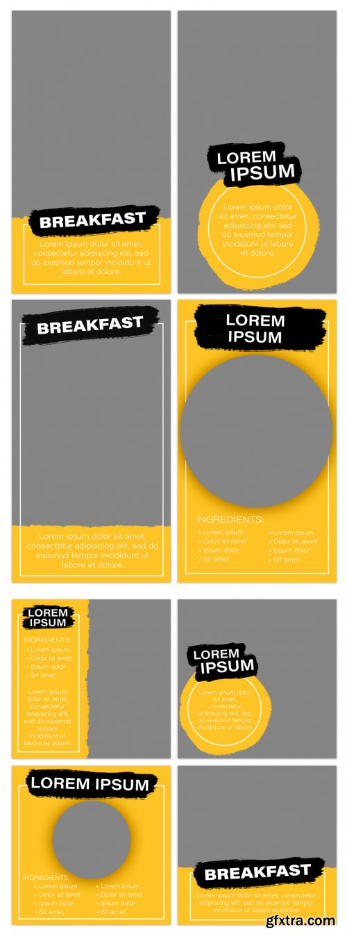 Social Media Layout Kit with Yellow and Black Accents 344611307