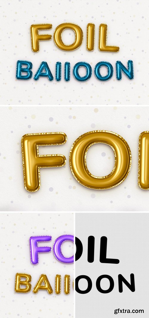 Foil Balloon Festive Party Text Effect Mockup 344586839