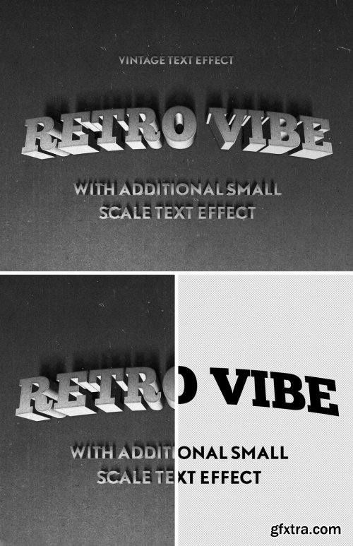 3D Vintage Western Film Mono Chrome Text Effect Mockup 344586594