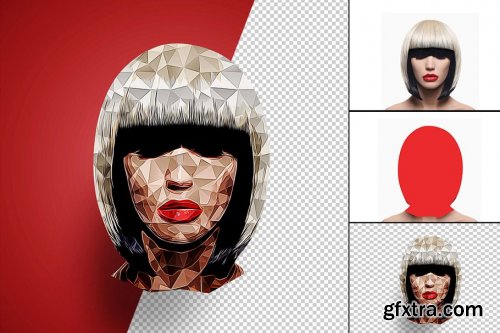 CreativeMarket - Low Poly Photoshop Action CS6+ 4563925