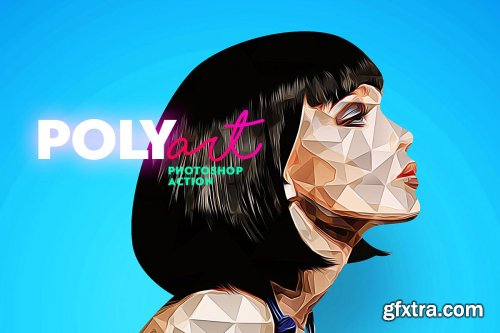 CreativeMarket - Low Poly Photoshop Action CS6+ 4563925