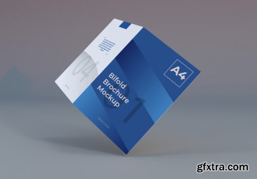 Realistic a4 bifold brochure paper mockup