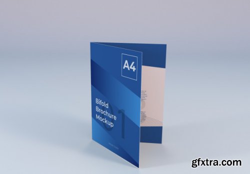 Realistic a4 bifold brochure paper mockup