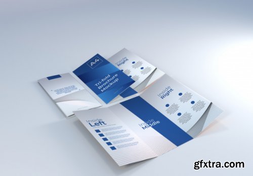 Realistic a4 bifold brochure paper mockup