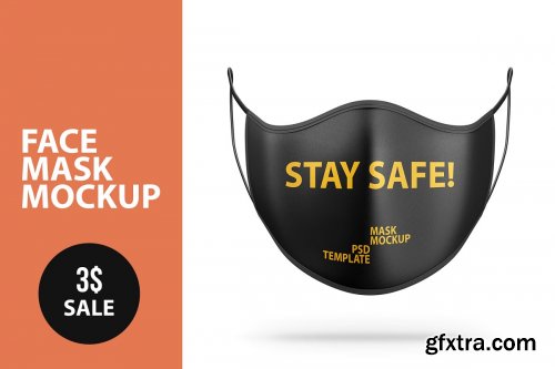 CreativeMarket - Anti Pollution Face Mask PSD Mockup 4872466