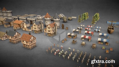 Medieval City Low Poly PBR Pack