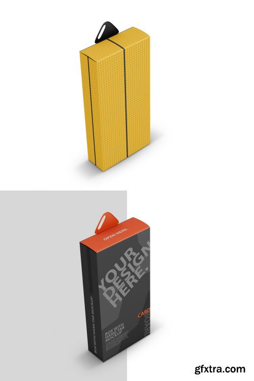 Box with Plastic Hang Tab Mockup 345706560