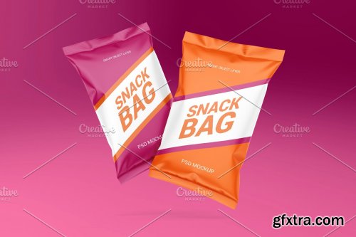 CreativeMarket - Snack Bag Set Mockup 4887605